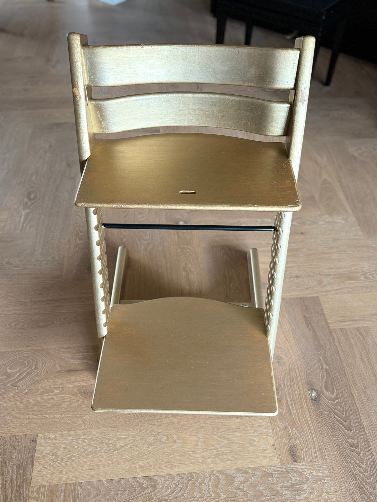 Stokke tripptrapp trip trap kinderstoel goud, Ophalen, Gebruikt, Meegroeistoel