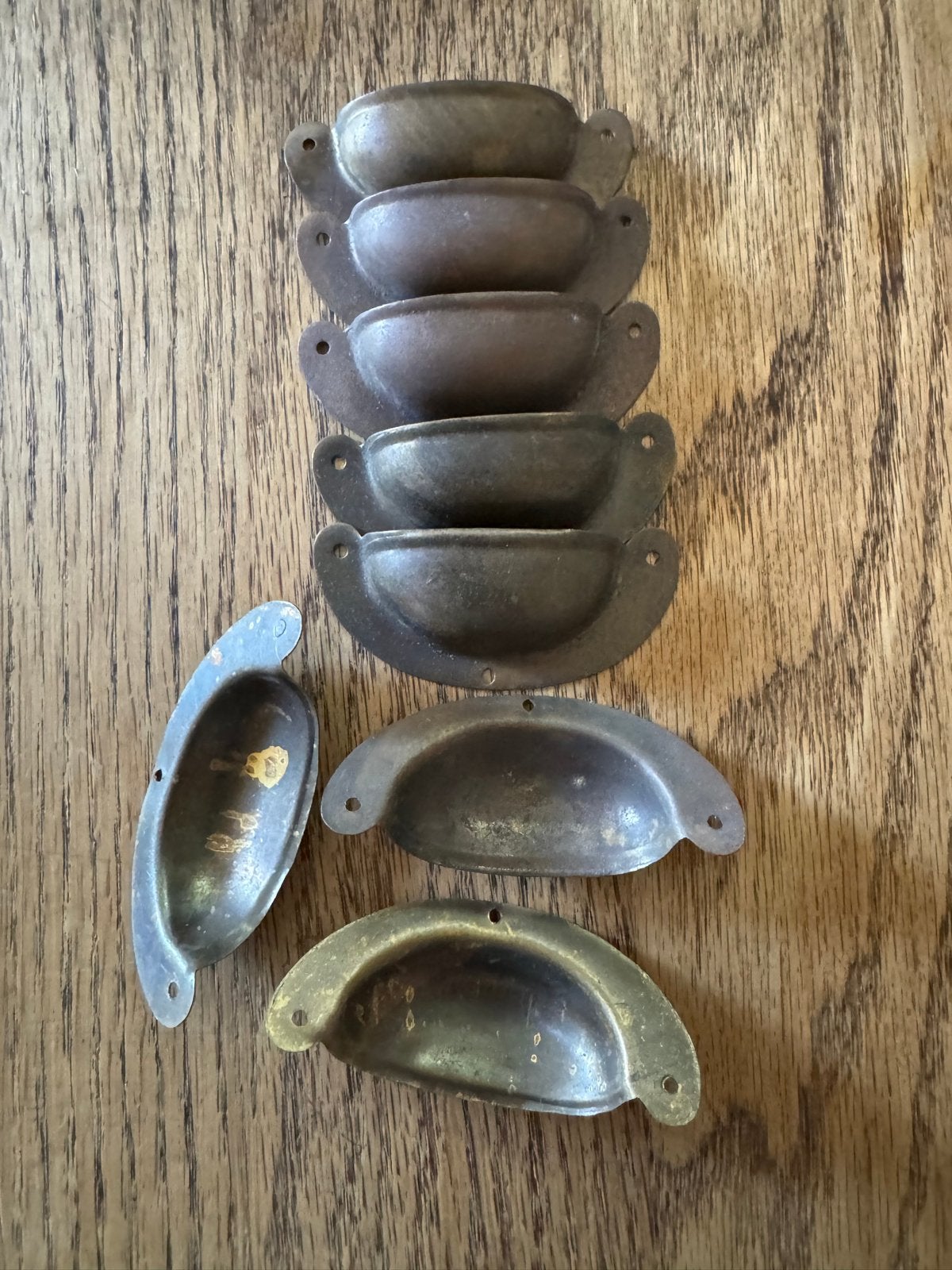 8 stuks koperen komgreepjes voor meubels, Ophalen of Verzenden, Koper