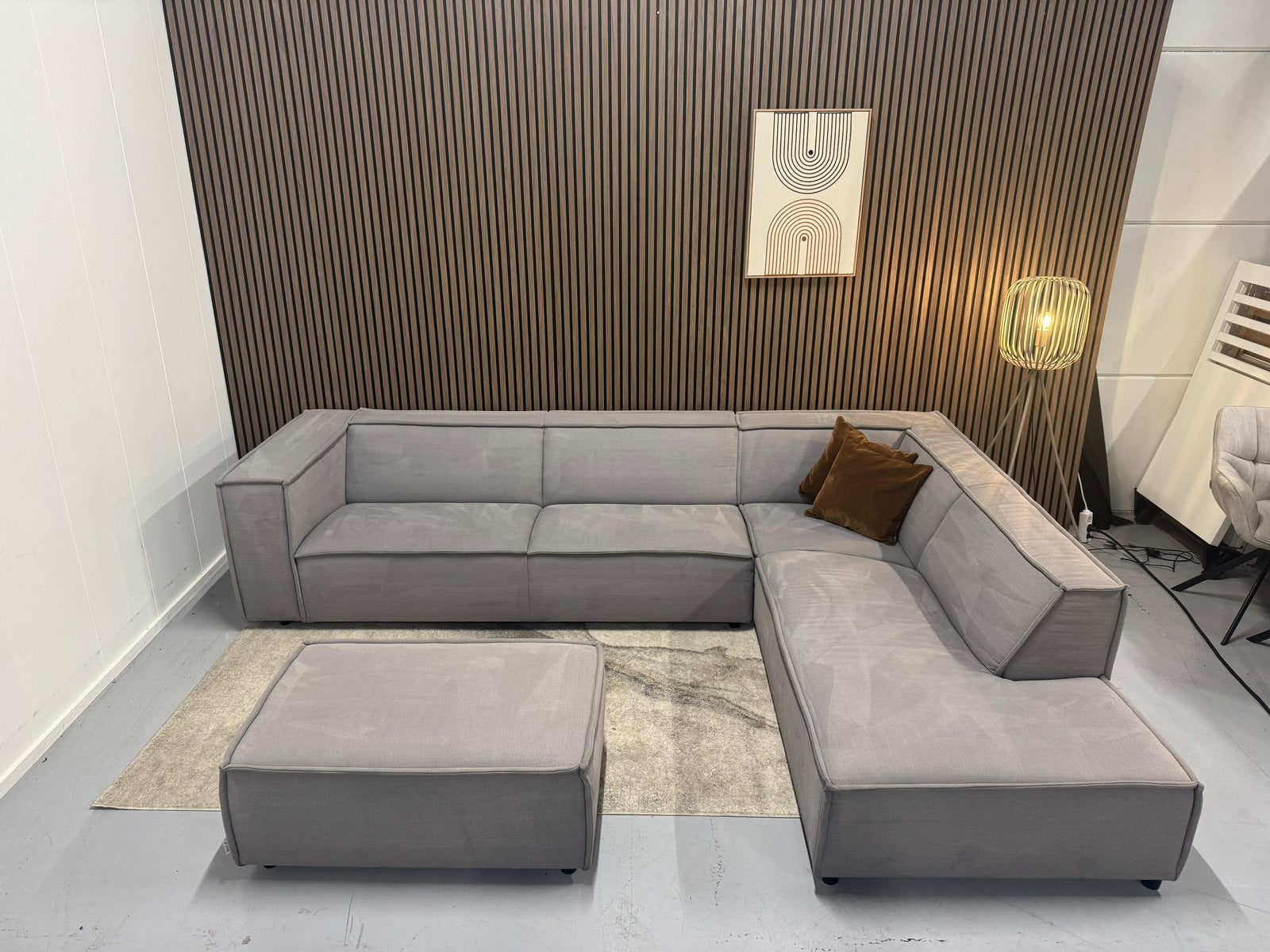 By Sidde - Silver Grey - Hoekbank - Hocker - Nette Staat, Ophalen of Verzenden, Zo goed als nieuw, 150 cm of meer, Vierpersoons of meer