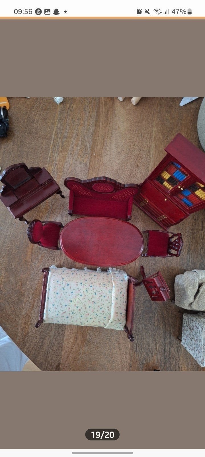 Miniatuur meubelset voor poppenhuis, Ophalen of Verzenden, Gebruikt, Toebehoren