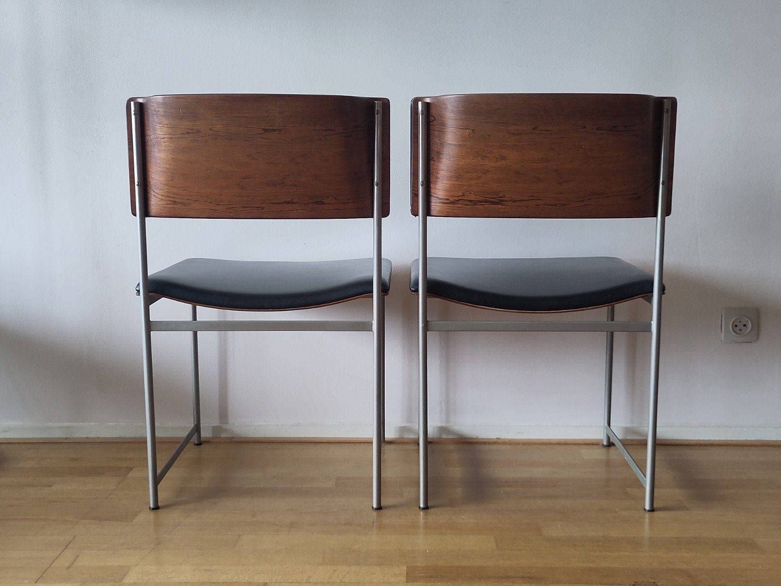 2x vintage Pastoe eetkamerstoel SM 08 Cees Braakman stoel, Gebruikt, Twee, Mid century modern dutch design, .