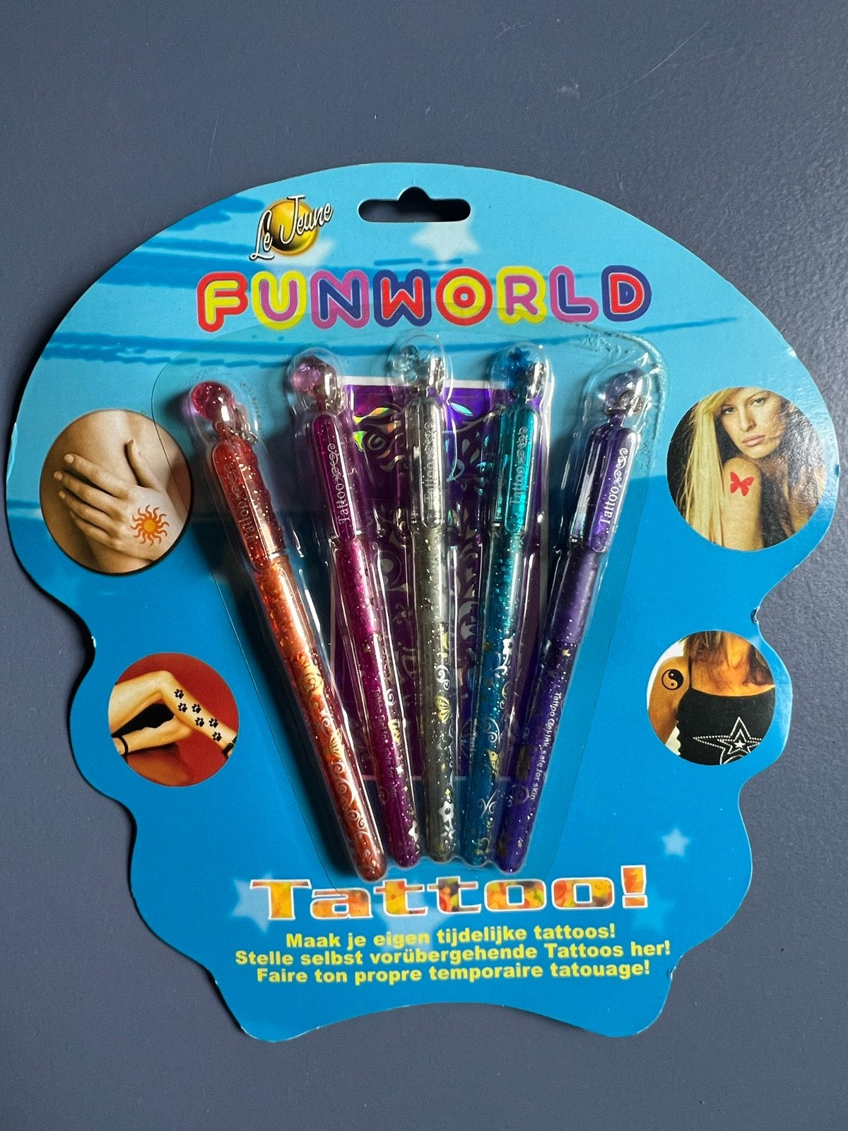 Le Jeune Funworld Tattoo! Tijdelijke tattoo pennen set, Gebruikt, Overige thema's, Meerkleurig, Ophalen of Verzenden