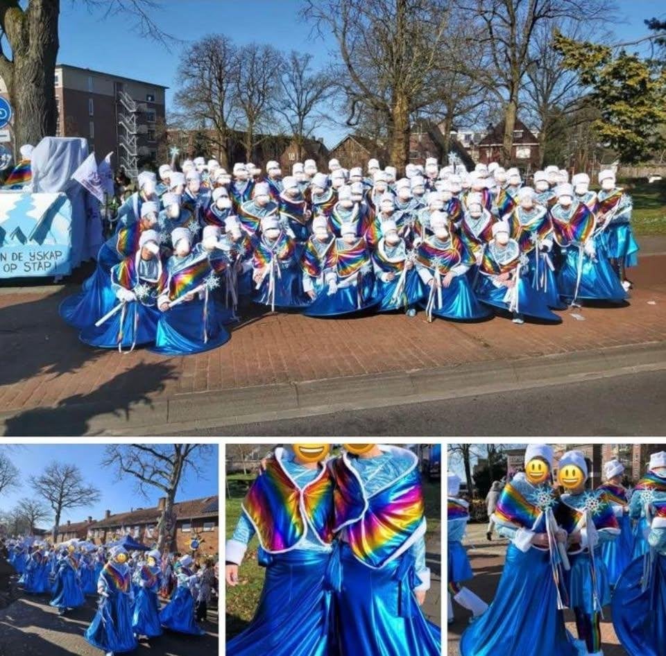 Carnavalskleding grote loopgroep te koop, Ophalen, Carnaval, Zo goed als nieuw, Kleding