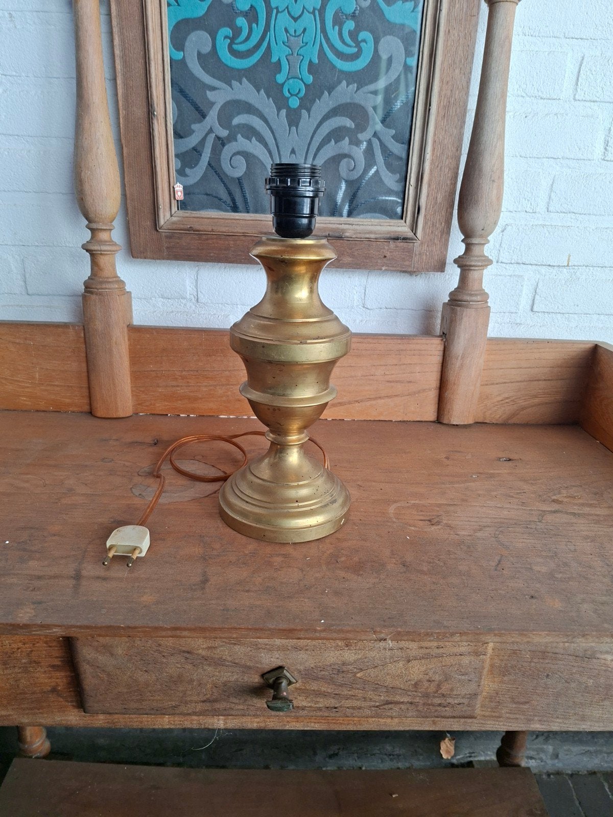Vintage messing lampenvoet, Huis en Inrichting, Ophalen, Vintage