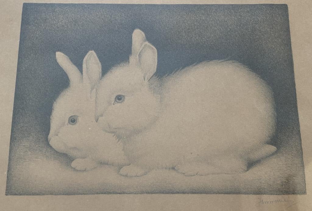Jan Wittenberg (1886-1963) - Twee konijntjes, Ophalen of Verzenden