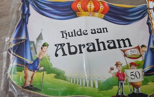 Hulde aan Abraham 50 jaar feestversiering, Gebruikt, Onbekend, Abraham of Sarah, Onbekend