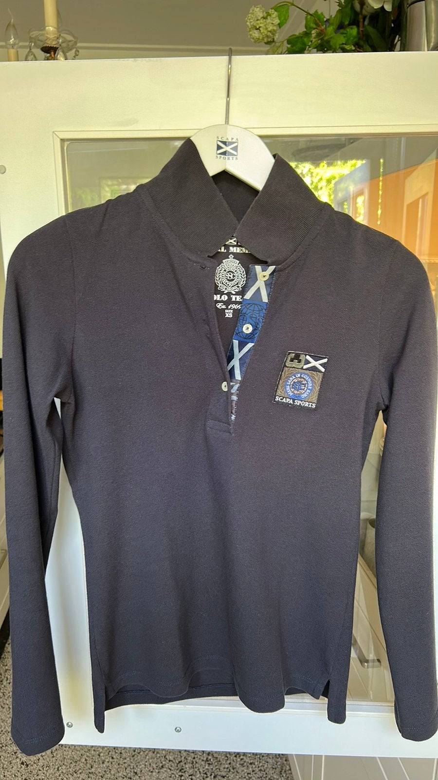 Navykleurige longsleeve polo van SCAPA mt S nieuwstaat, Ophalen of Verzenden, Nieuw, Maat 36 (S), Blauw