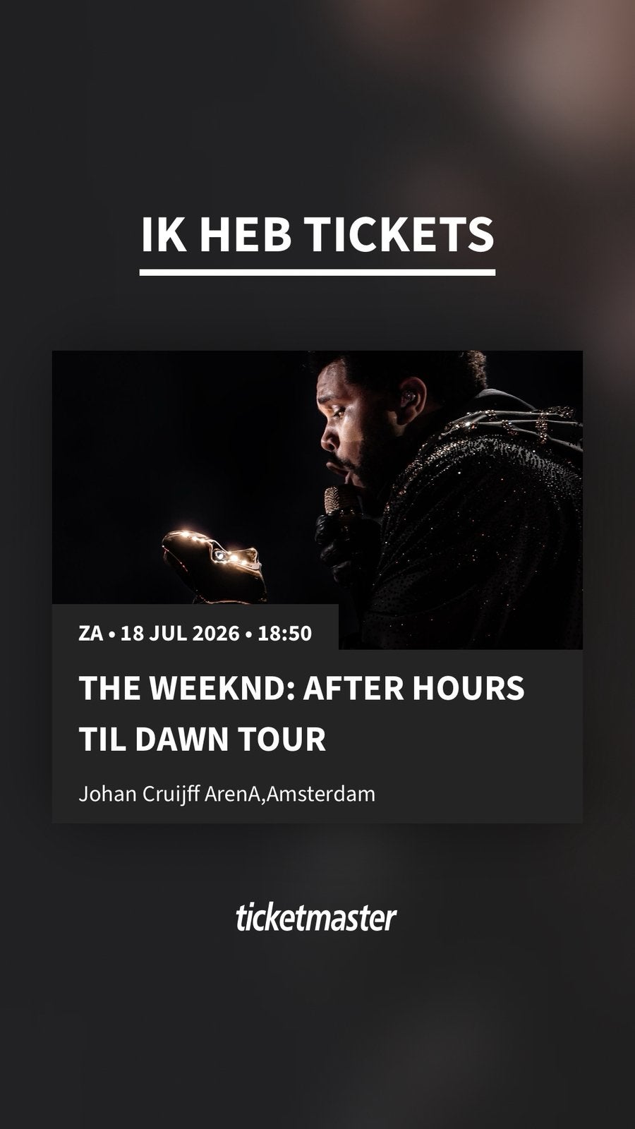 The weeknd tickets 1x, Twee personen