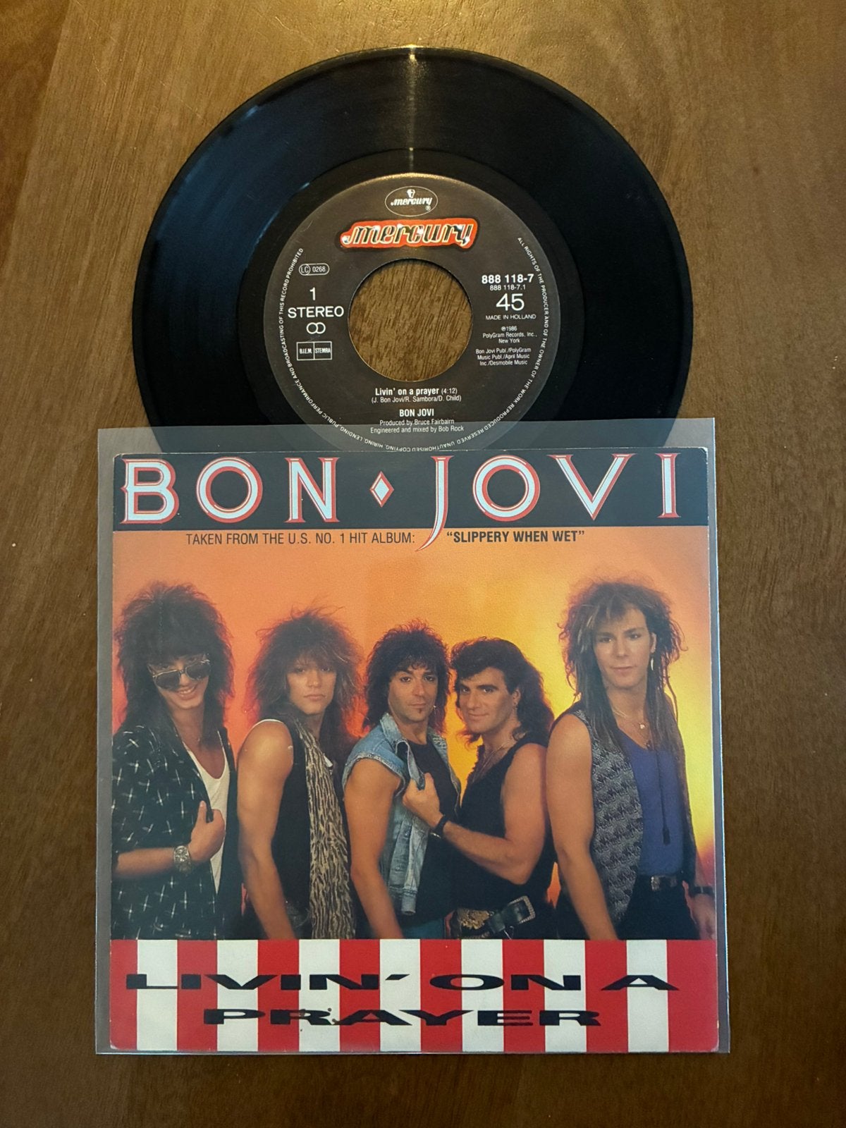 Bon Jovi - Livin’ on a prayer, Cd's en Dvd's, Ophalen of Verzenden, 7 inch