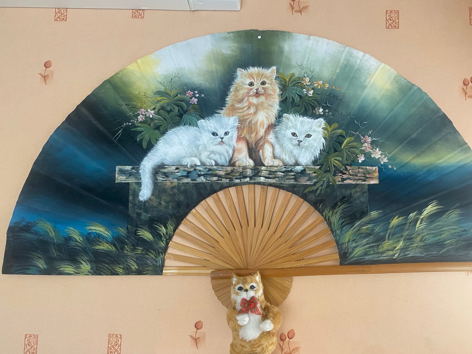 Grote wandversiering met kattenprint/ poesjes, Ophalen, Gebruikt, Overige merken, Overige kleuren