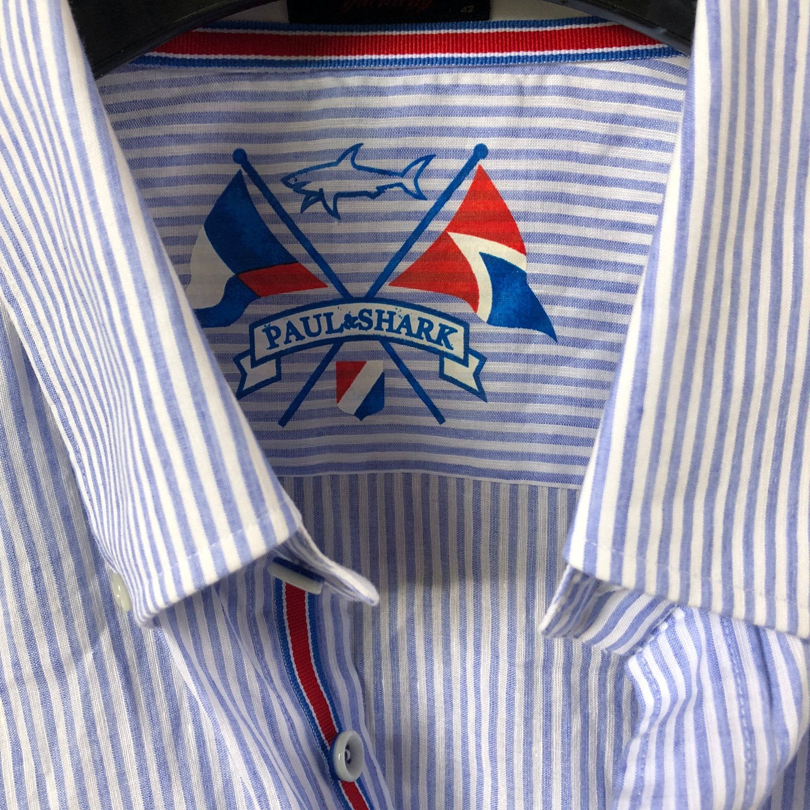 Nieuw Paul & Shark hemd Linnen/ Katoen  Mt L, hals 42, Ophalen of Verzenden, Nieuw, Blauw, Halswijdte 41/42 (L)