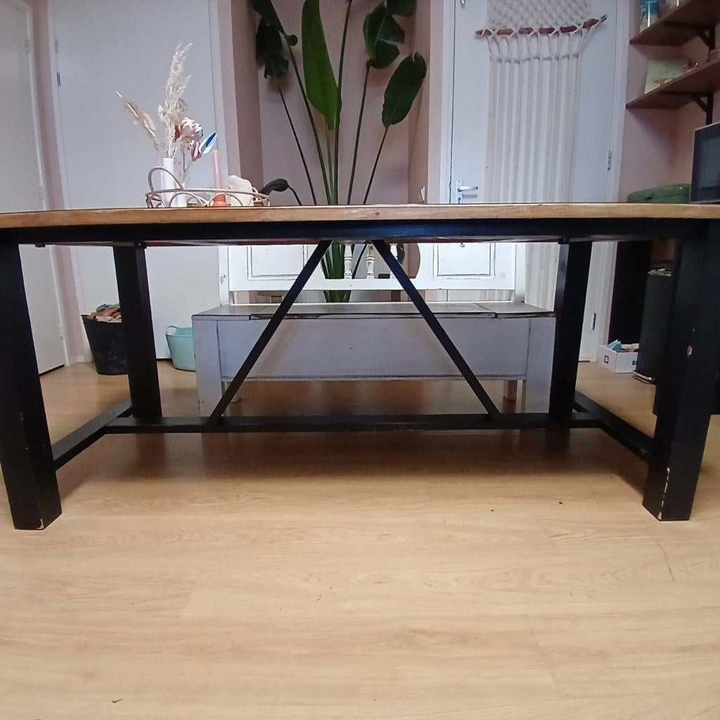 Eetkamer tafel l190xb90xh80, Ophalen, 25 tot 50 cm, Rechthoekig