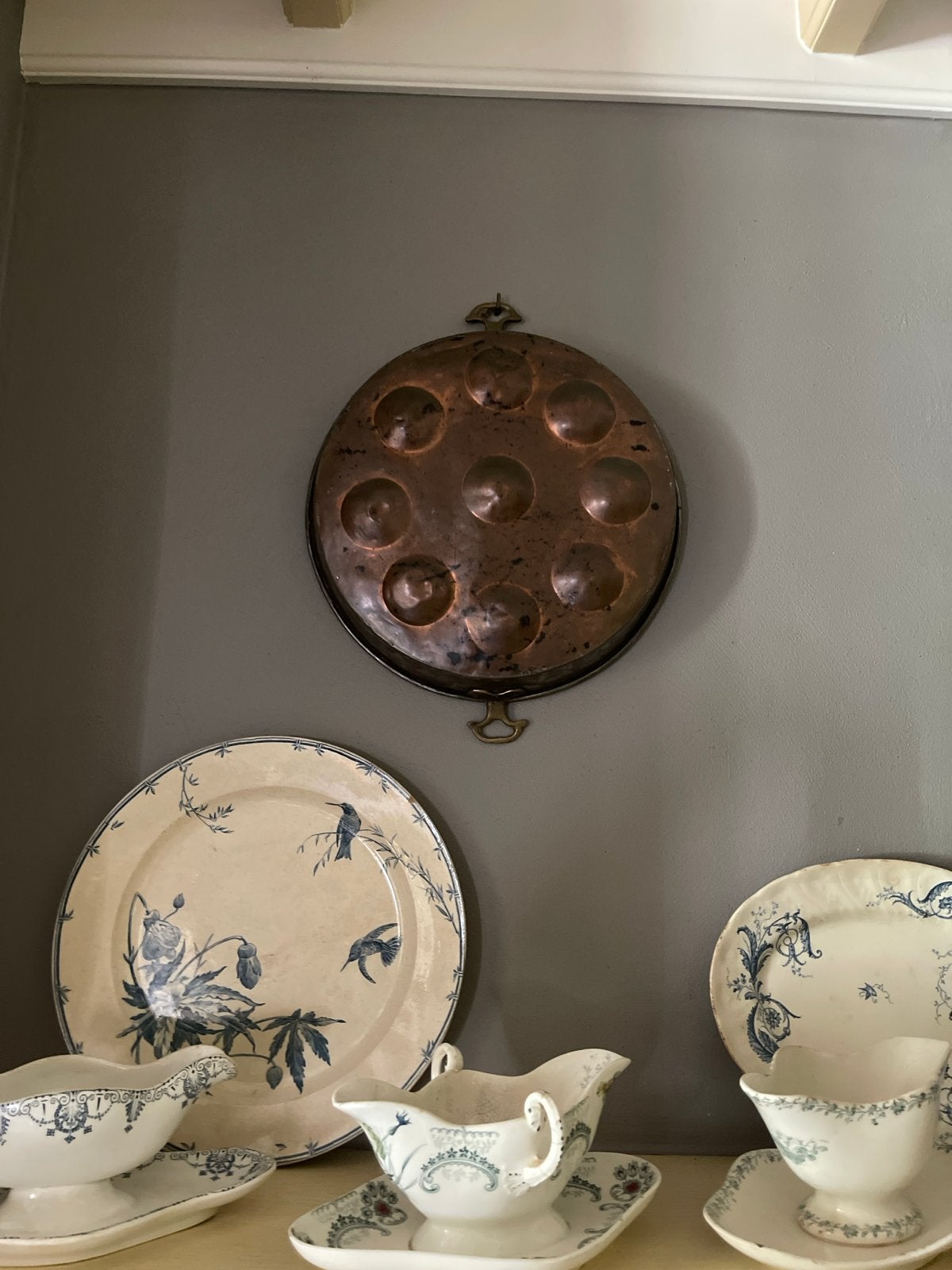 Antieke Koperen Eierpan - Decoratieve Wanddecoratie, Ophalen of Verzenden, Koper