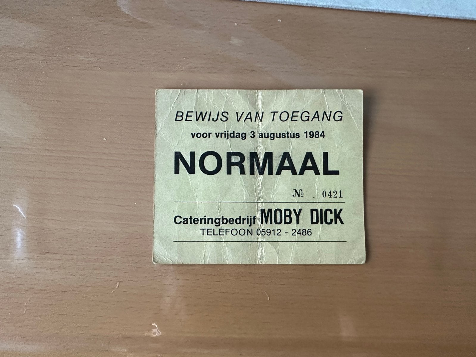 Concertkaartje Normaal 3 augustus 1984 Tiel, Verzamelen, Ophalen, Gebruikt, Overige typen