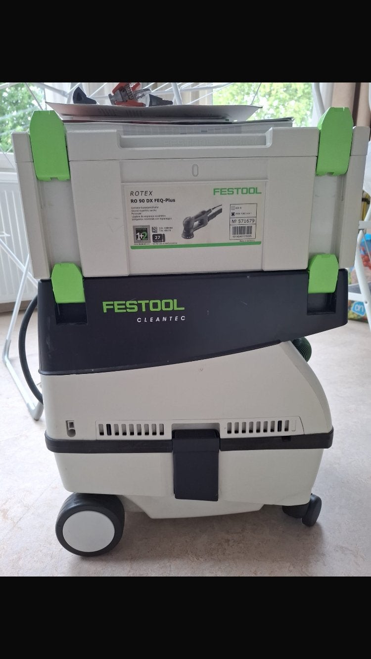 Festool Rotex RO 90 DX FEQ-Plus schuurmachine met stofzuiger, Ophalen, Zo goed als nieuw, Minder dan 600 watt, Excentrische schuurmachine