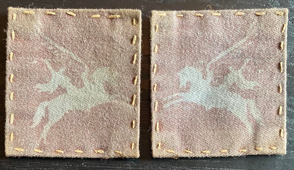 Set Britse Airborne Pegasus mouwemblemen, Ophalen of Verzenden, Landmacht, Engeland, Embleem of Badge