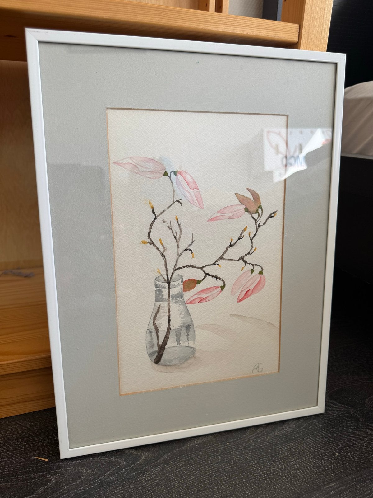 Schilderij met lelies in vaas, ingelijst, Ophalen, Ingelijst, Bloemen