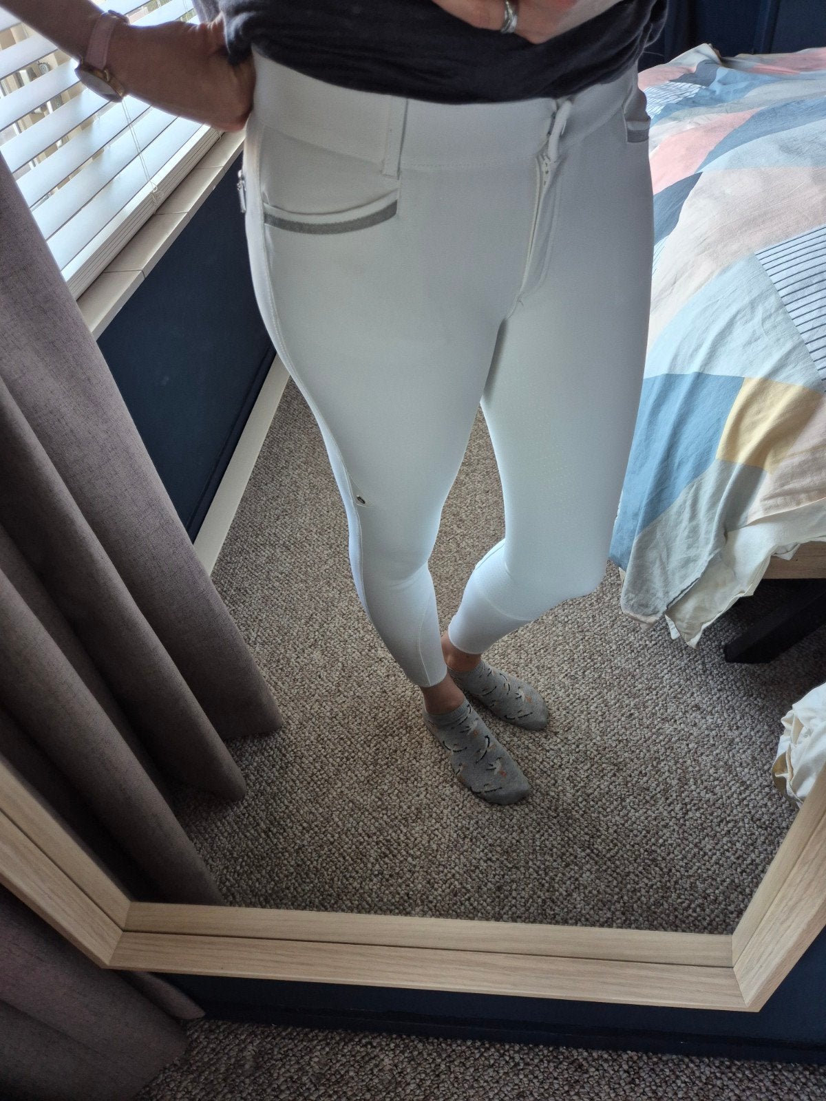 Witte rijbroek Quur maat 42 zgan, Dieren en Toebehoren, Sierdetails, Dressuur, Dames, Quur