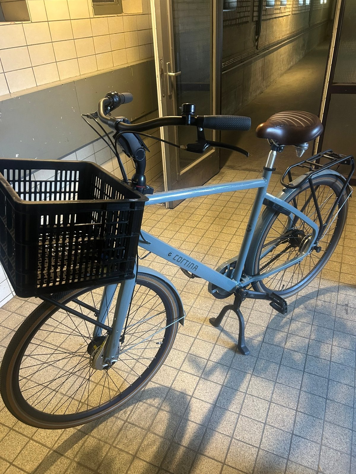 Cortina Common herenfiets, 7 versn., incl krat, Ophalen, Zo goed als nieuw, Overige merken, Versnellingen