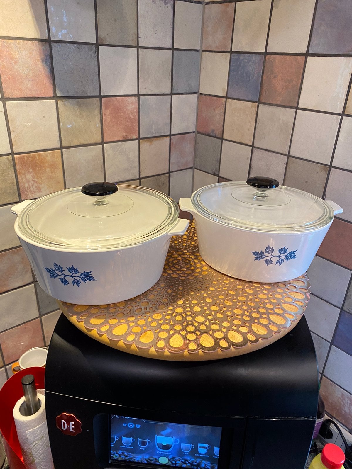 2 Pyroflam Pf-132B oven schalen met deksel,diam.22.2,hoog 14, Ophalen of Verzenden, Zo goed als nieuw, Overige materialen