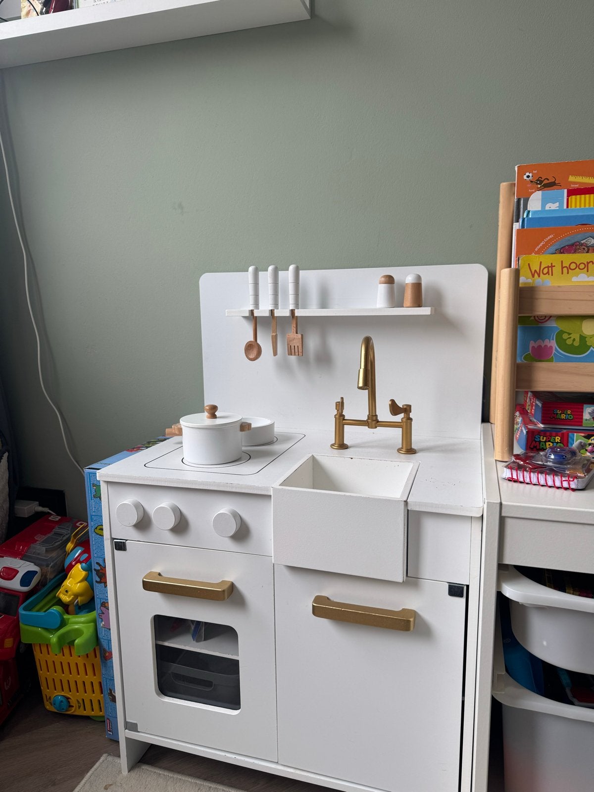 Houten speelkeuken met oven en accessoires, Ophalen, Gebruikt, Knutselen