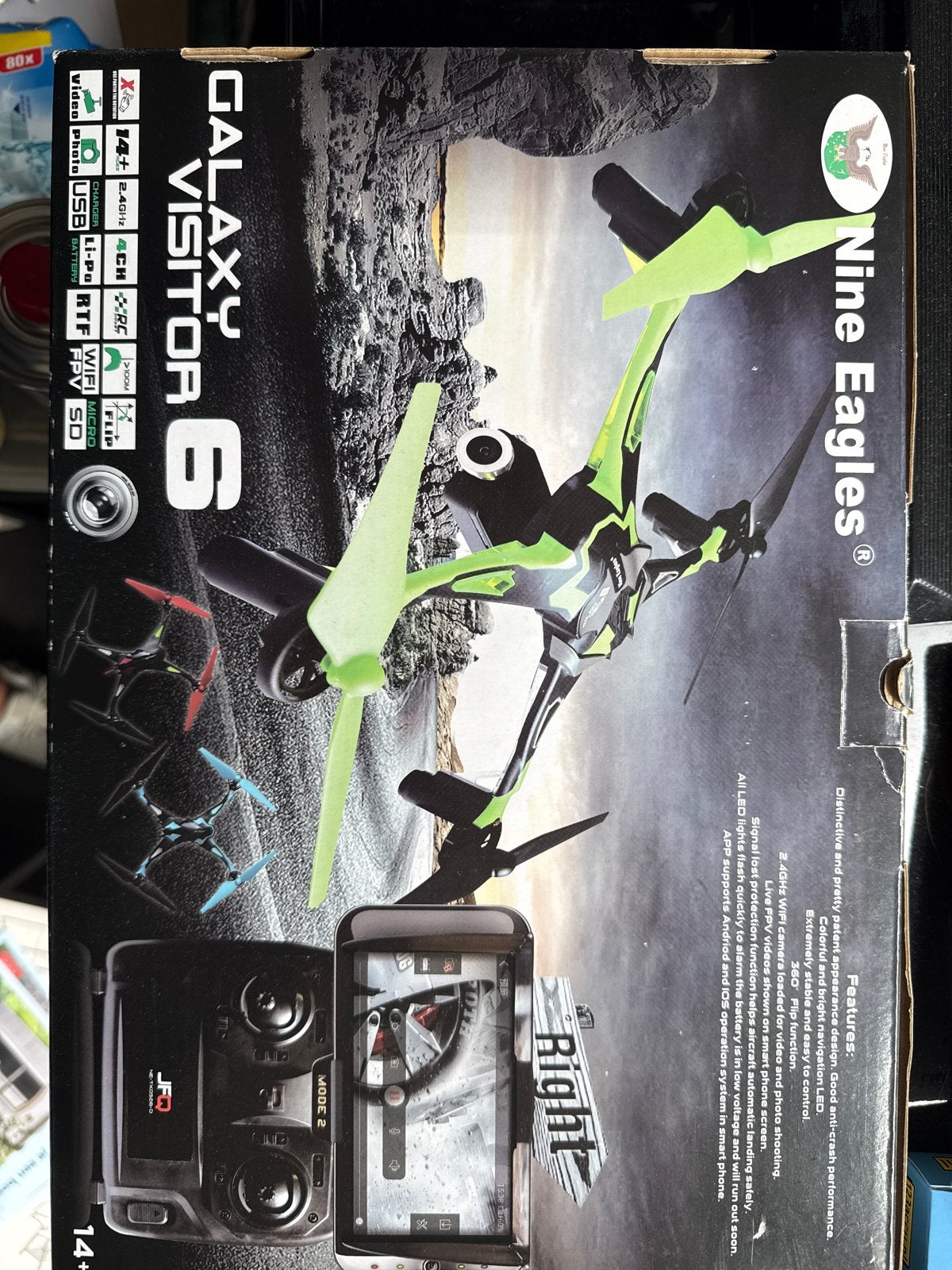Nine Eagles Galaxy Visitor 6 Drone - Zo goed als nieuw, Basiskwaliteit, Overige merken, Minder dan 100 meter, Zo goed als nieuw