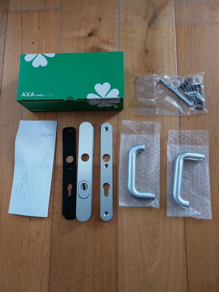 deurbeslag AXA Oval Plus VH-beslag SKG***, Ophalen of Verzenden, Nieuw, Rvs, Slot