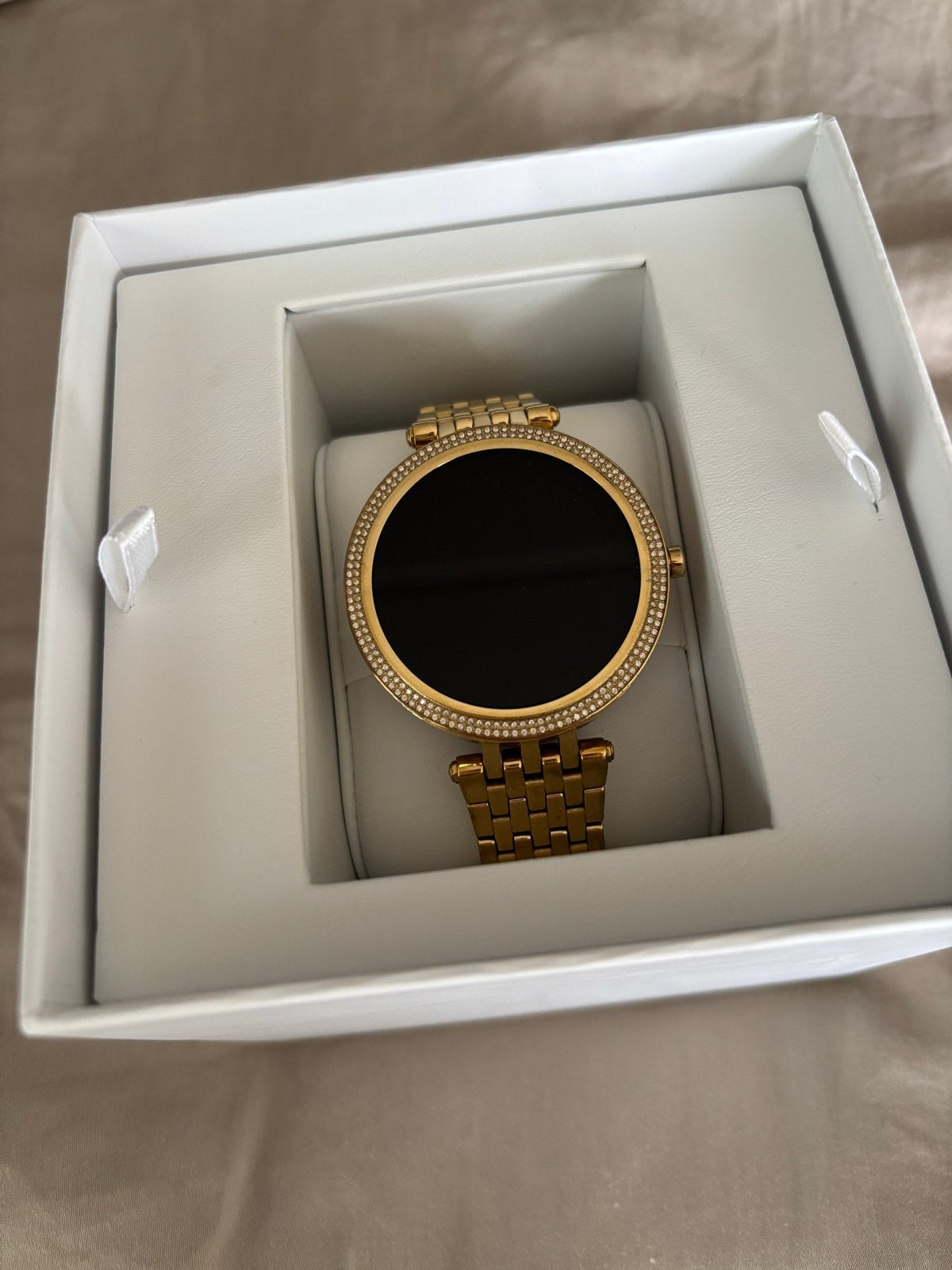 Michael Kors Horloge - Gouden Smartwatch met Extra Schakels, Geel, Ophalen of Verzenden, Zo goed als nieuw, Stappen