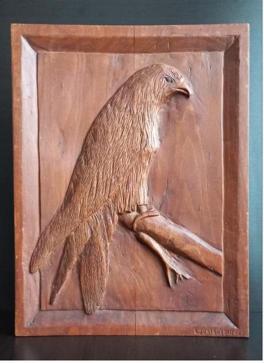 Xawery Dunikowski - - Reliëf, Hout - 1903 , Polen, Art deco, Ophalen of Verzenden, Handgemaakt, 20 - 50 cm