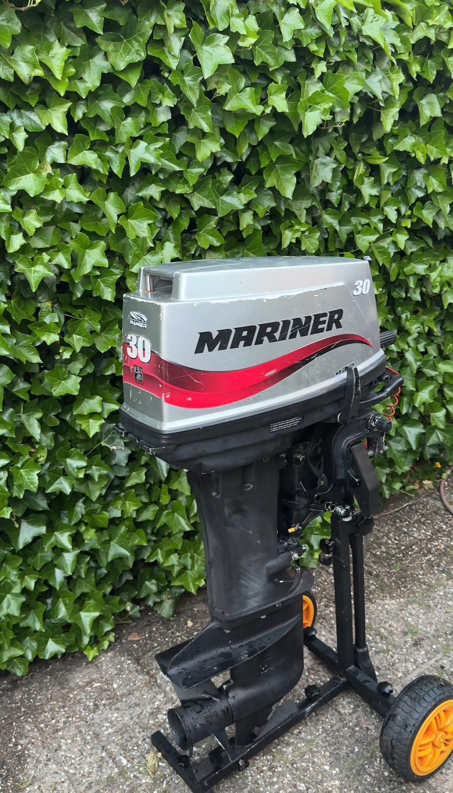 Mariner 30pk 2takt+ Ab 290 hypalon rib, Ophalen, Zo goed als nieuw, 30 pk of meer, Buitenboordmotor