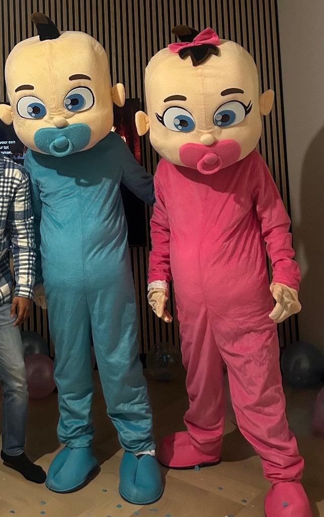 Gender reveal poppen te huur, Hobby en Vrije tijd, Feestartikelen | Verhuur, Ophalen, Zo goed als nieuw, Geboorte of Huwelijk