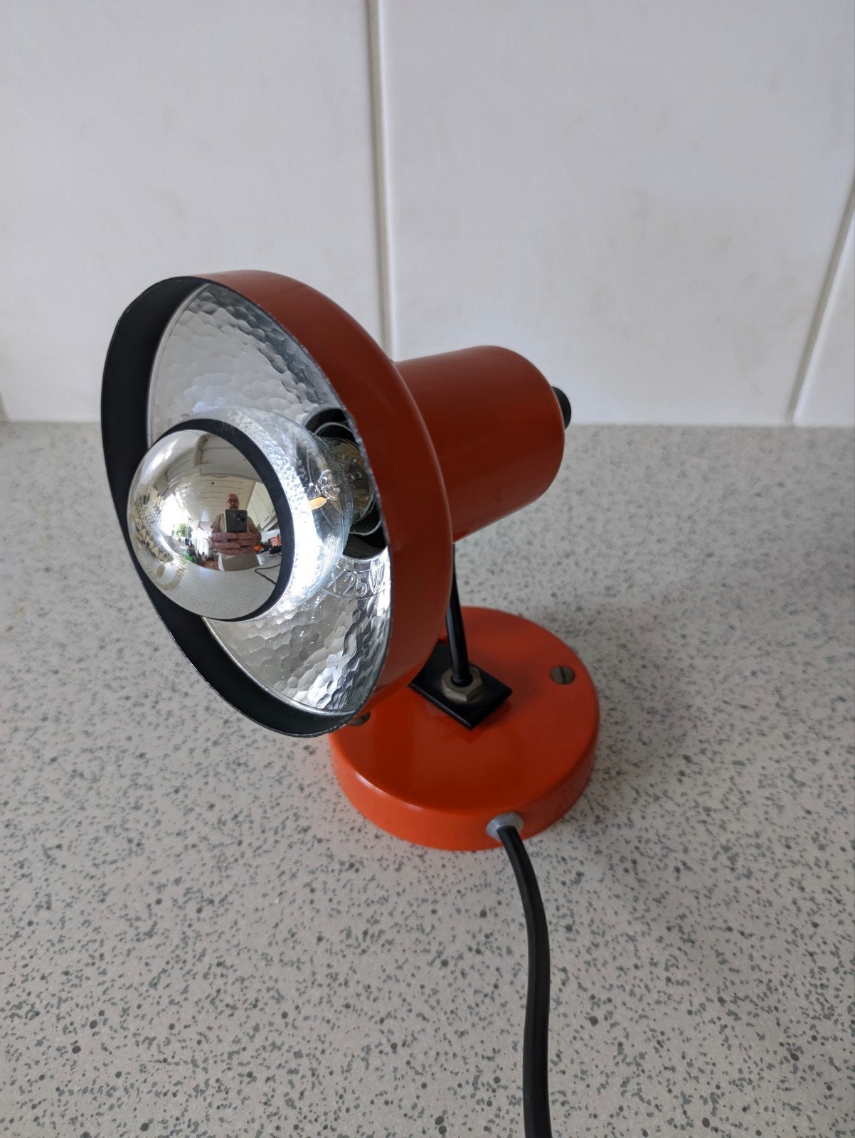 Vintage Philips NWS 85 Kopspiegellamp - Oranje, Antiek en Kunst, Ophalen of Verzenden