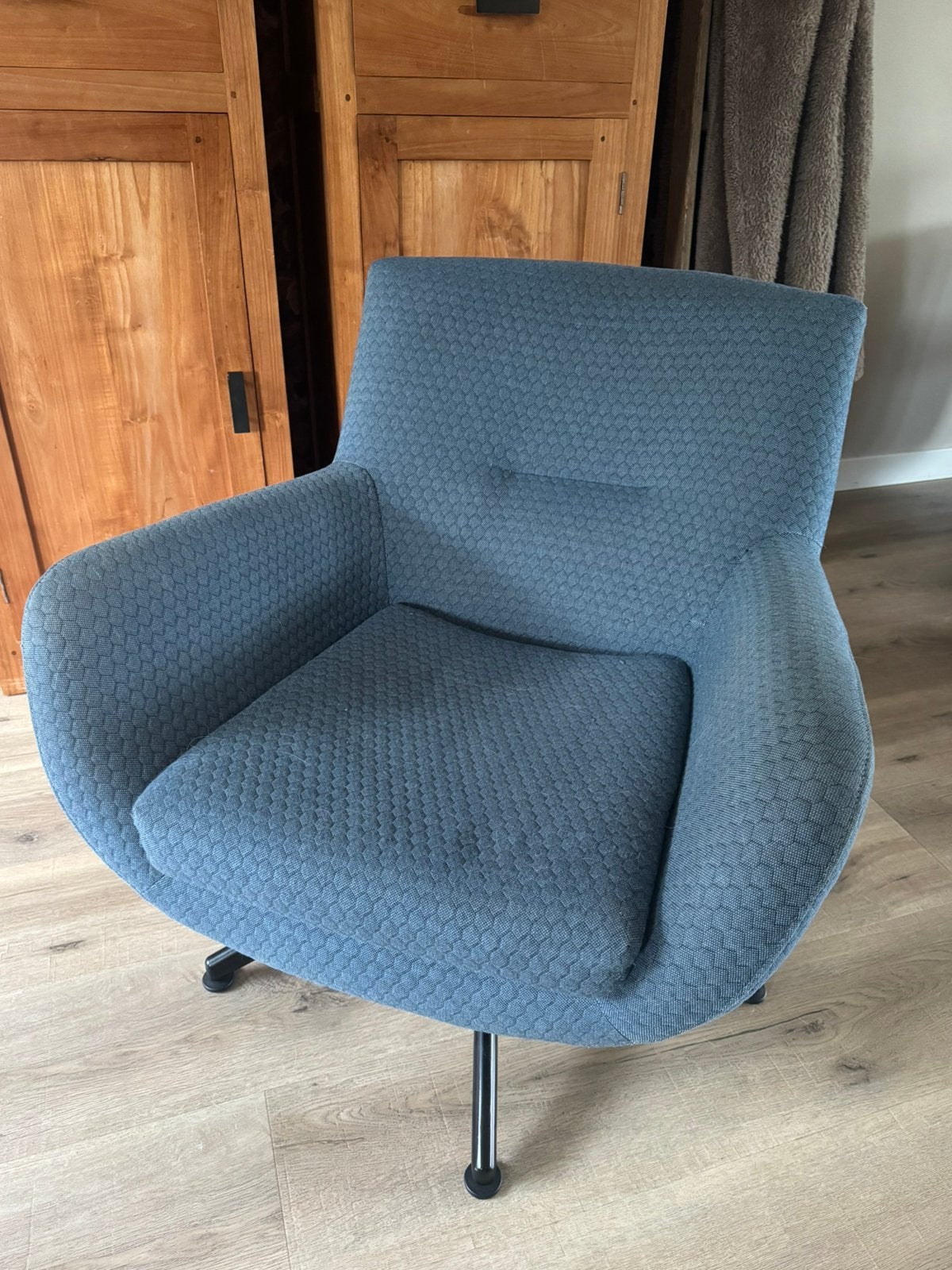 Fauteuil blauw, Ophalen, Gebruikt, 75 tot 100 cm, Stof