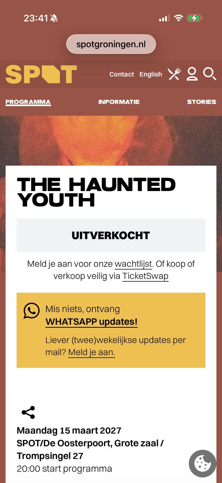 The Haunted Youth 2 tickets Groningen, Twee personen, Maart