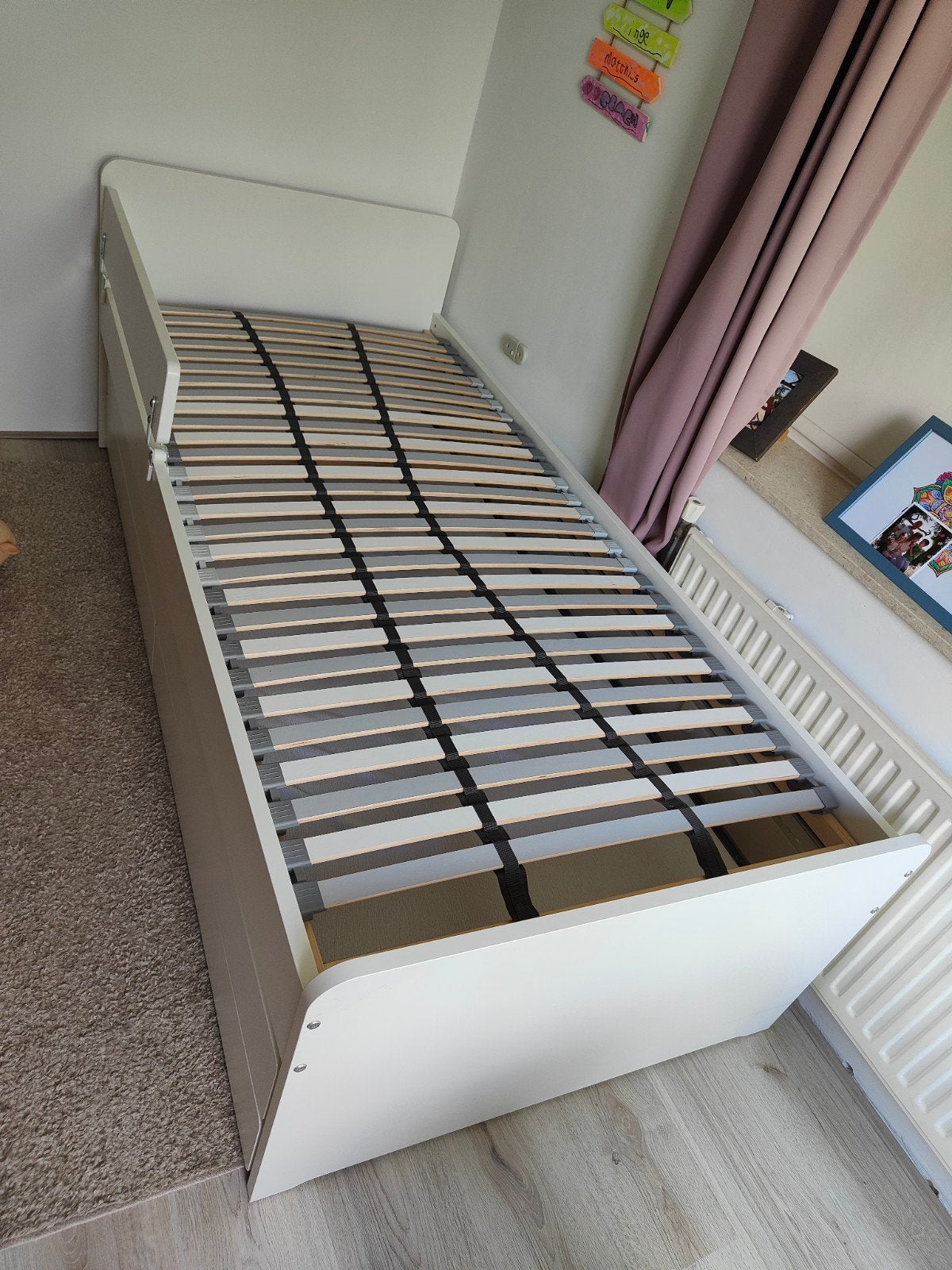 Eenpersoonsbed met uitschuifbed en lades, Ophalen, Gebruikt, 90 cm, Eenpersoons
