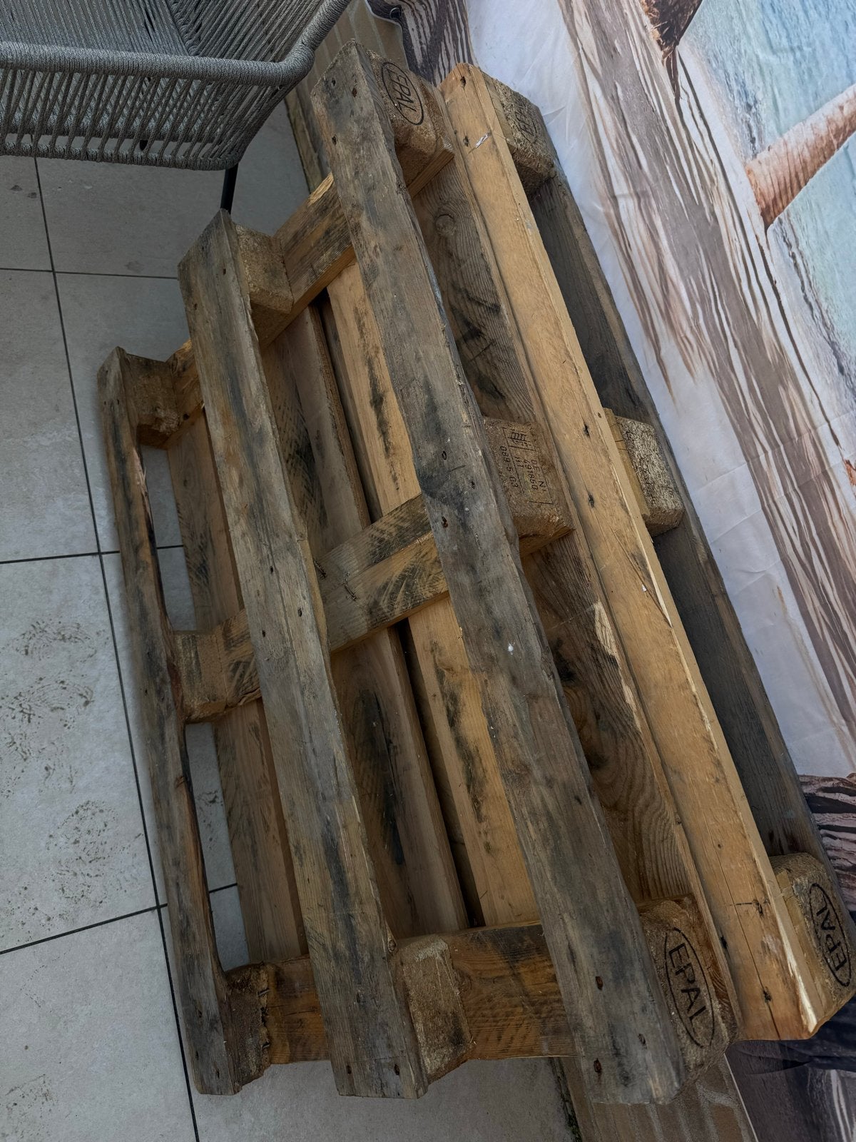 Gebruikte EPAL Pallet gratis 2stuks, Doe-het-zelf en Verbouw, Hout en Planken, Ophalen, Gebruikt, 50 mm of meer, Pallet