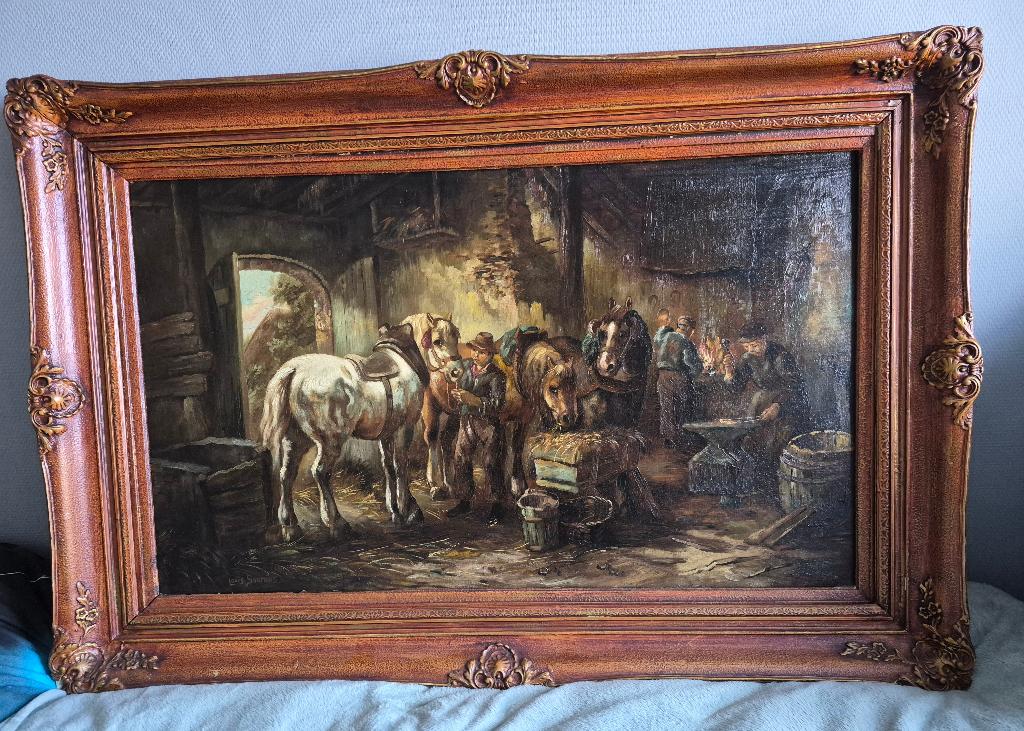 Groot schilderij van Louis Soonius, Antiek en Kunst, Kunst | Schilderijen | Klassiek, Ophalen
