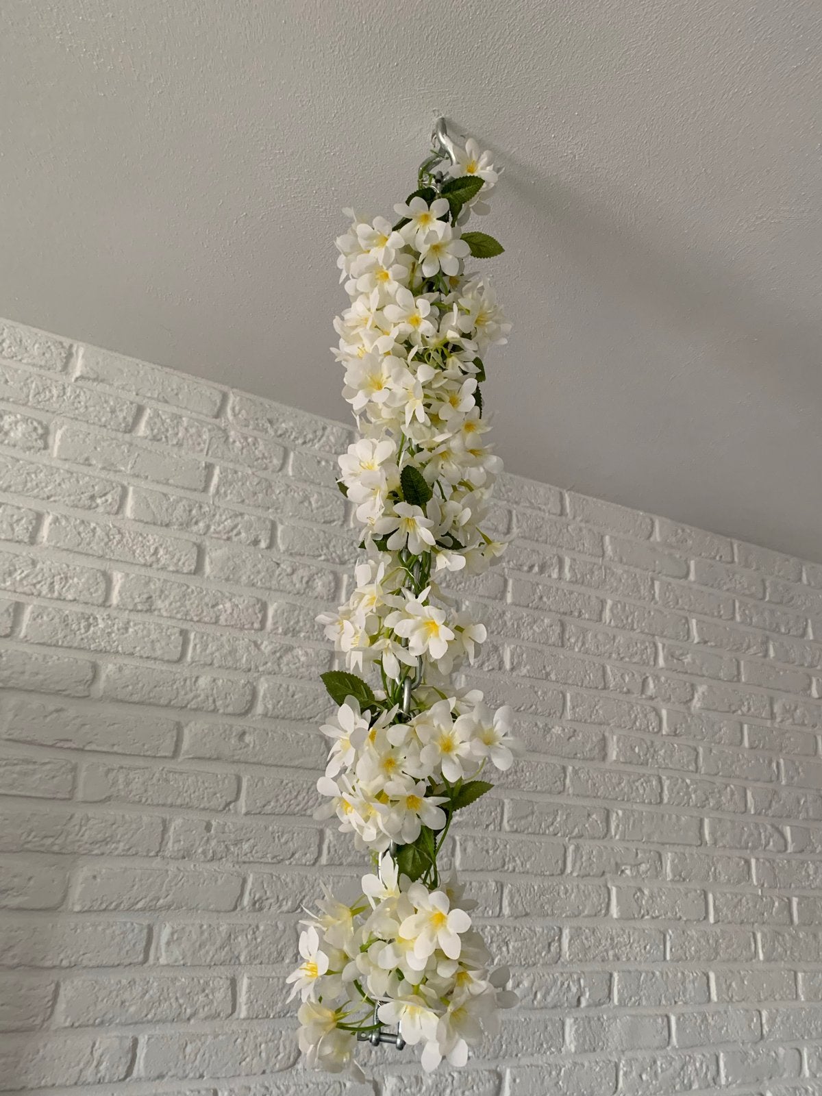 Witte bloemenslinger en hangstoel, Boho, Ophalen of Verzenden, Zo goed als nieuw, Wit