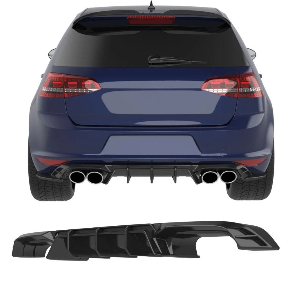 VW Golf Mk7 R Diffuser Hoogglans Zwart 2013-2016, Auto diversen, Ophalen of Verzenden
