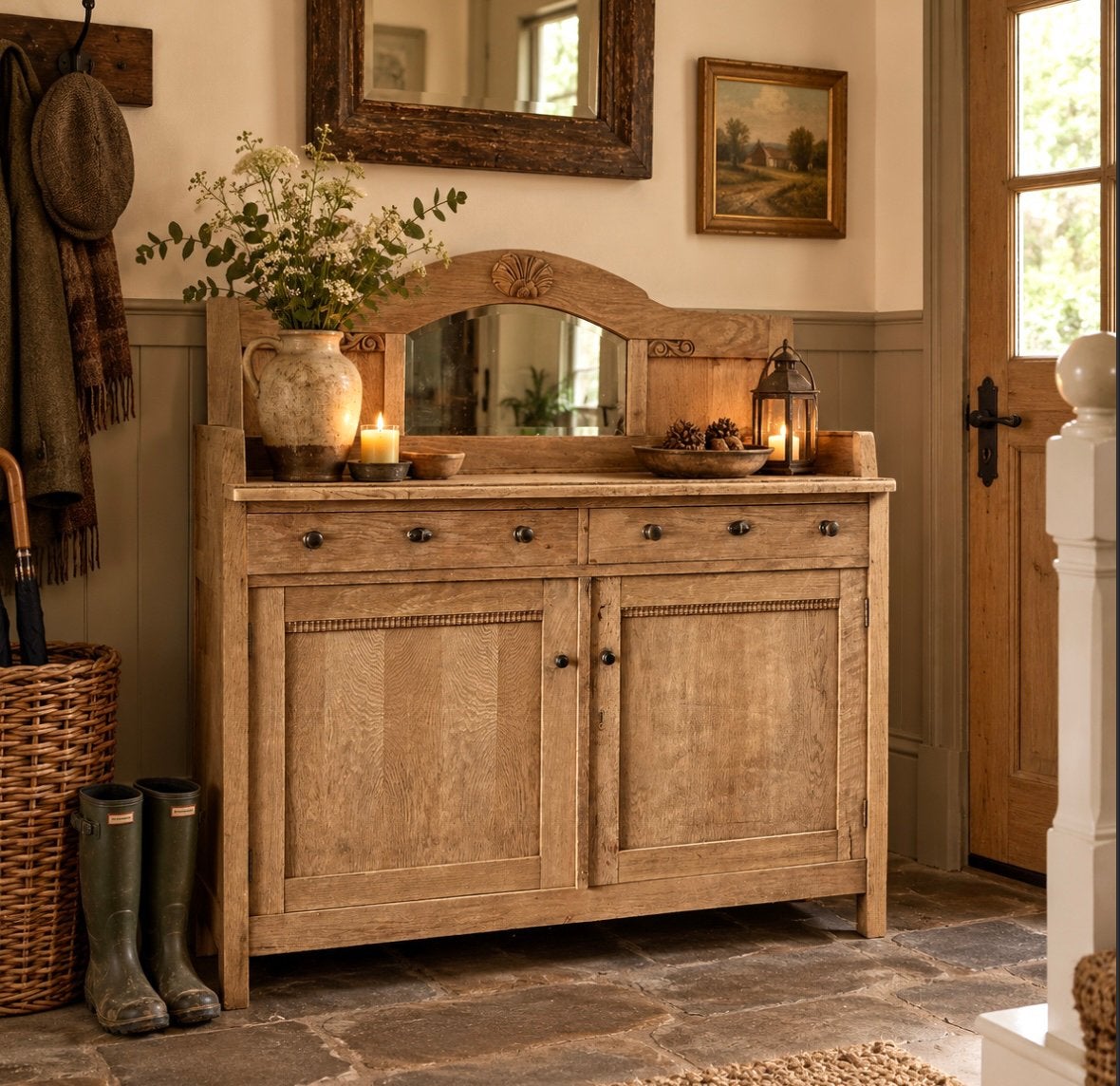 *Antiek eiken  schattig dressoir*  sober wonen, Huis en Inrichting, Ophalen, 25 tot 50 cm
