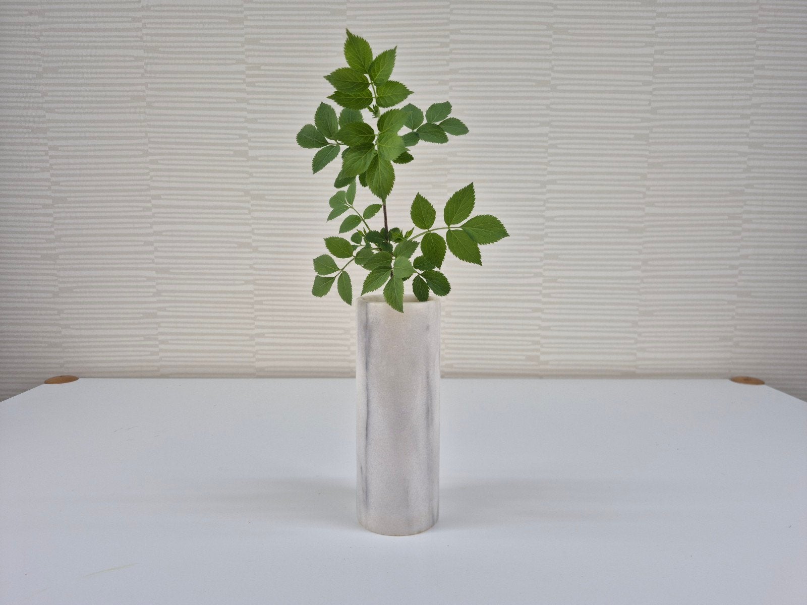 Marmeren vaas. Vintage Carrara marmer cilinder vaas., Huis en Inrichting, Woonaccessoires | Vazen, Ophalen of Verzenden, ., .