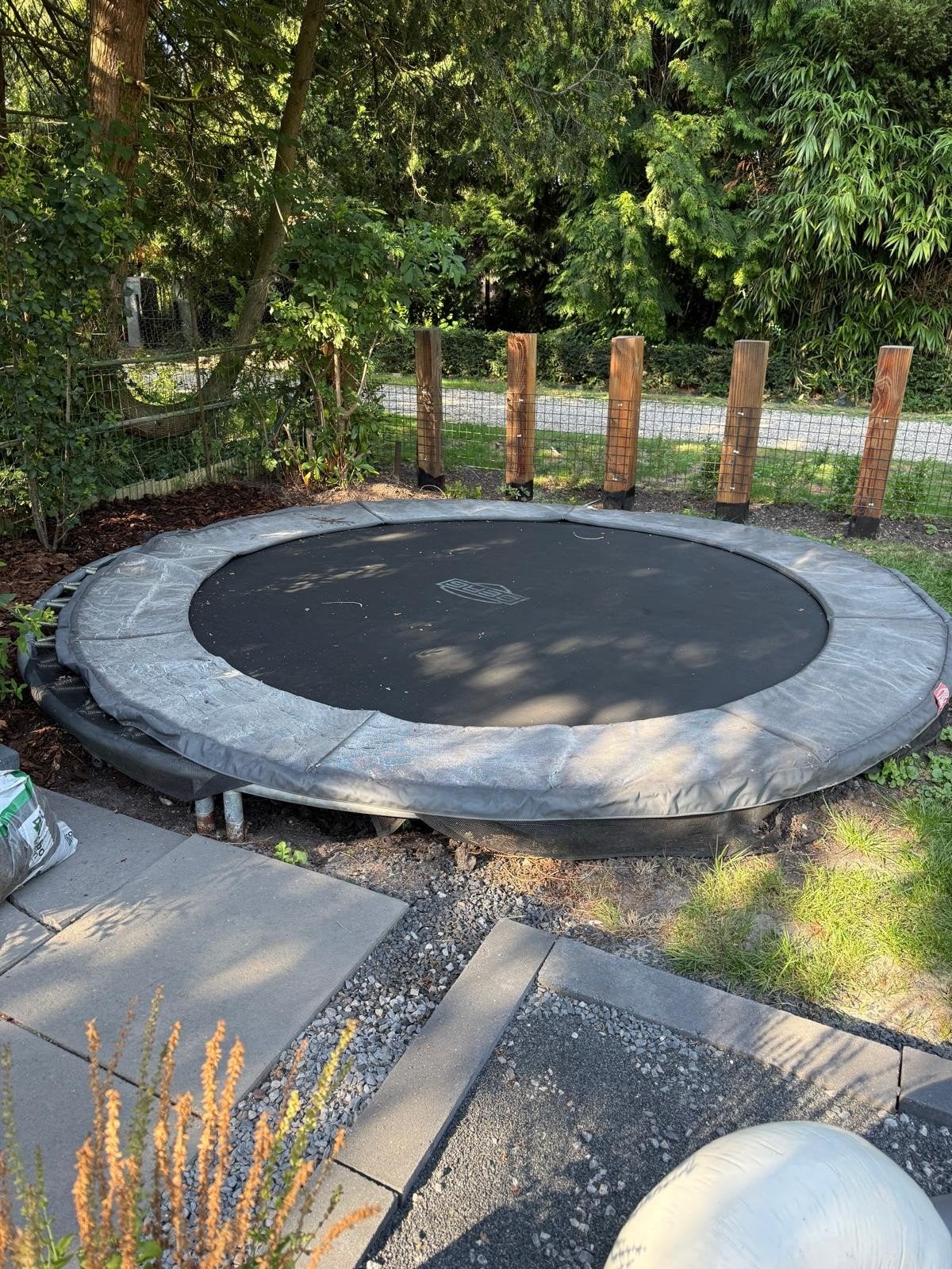 Berg inground trampoline grijs, 330cm t, Ophalen, Gebruikt