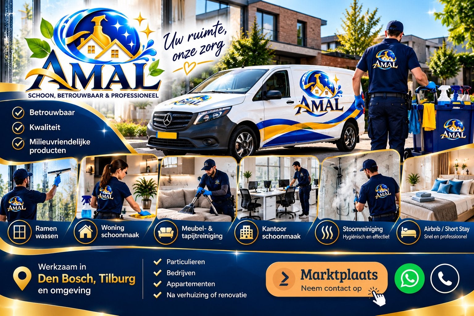 Professionele Schoonmaakservice – AMAL, Diensten en Vakmensen, Glazenwassen binnen