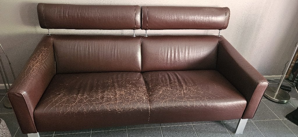 Leolux bankstel 2,5 zits, Huis en Inrichting, Banken | Bankstellen, Ophalen, Gebruikt, Leer, Overige maten