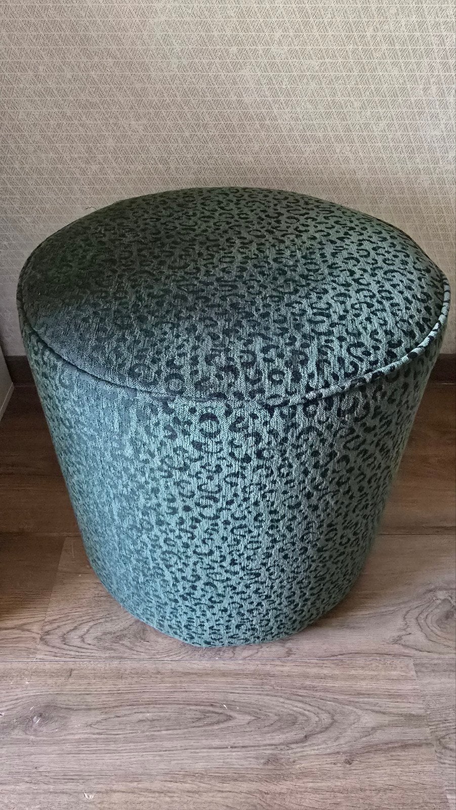 Groene tijgerpint poef, Ophalen, Minder dan 50 cm, Rond, Minder dan 50 cm