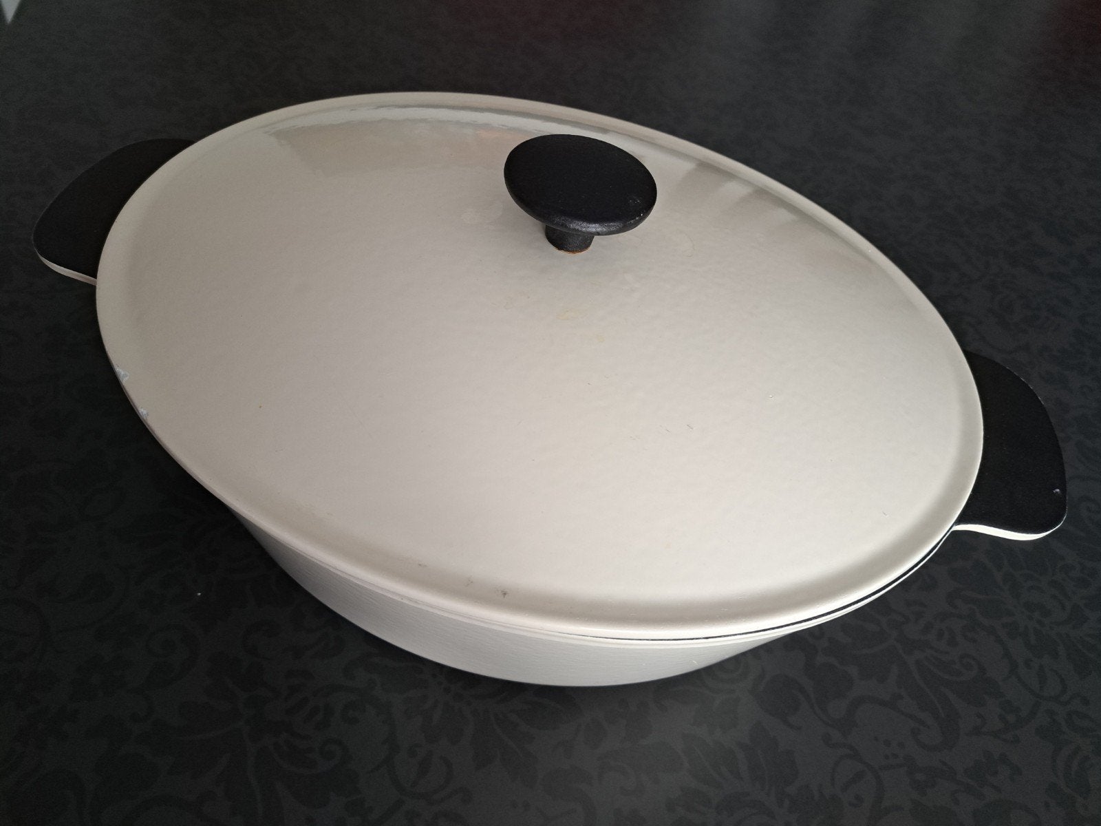 gietijzeren braadpan / stoofpan OVAAL, Huis en Inrichting, Ophalen, Gebruikt, Geschikt voor inductie, Braadpan