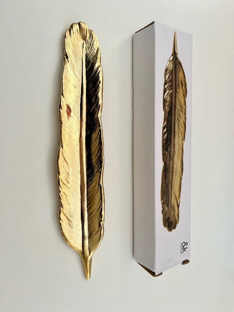 Gouden keramische veer hotel chique 22cm Eric Kuster stijl, Ophalen of Verzenden, Zo goed als nieuw
