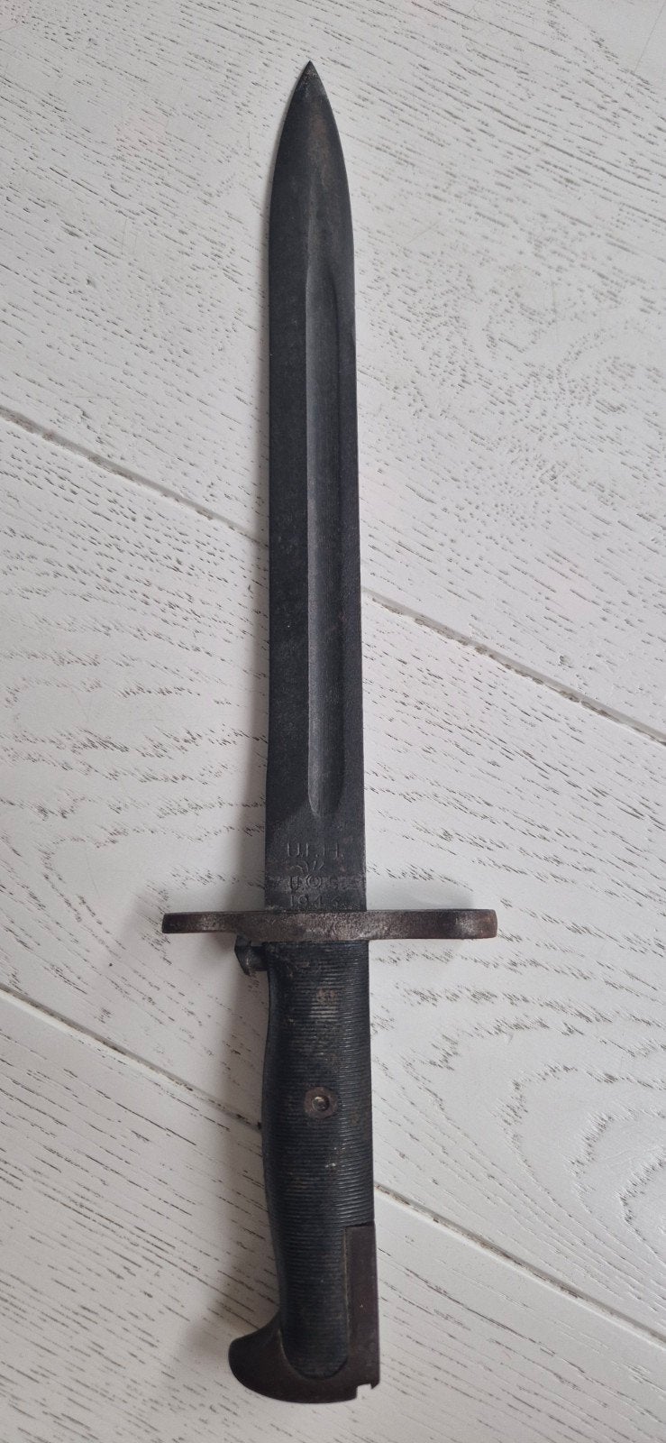 1943 Zeldzame WO2 Amerikaanse Bajonet M1 Garand (Union Fork, Verzamelen, Ophalen of Verzenden, Amerika, Mes of Dolk