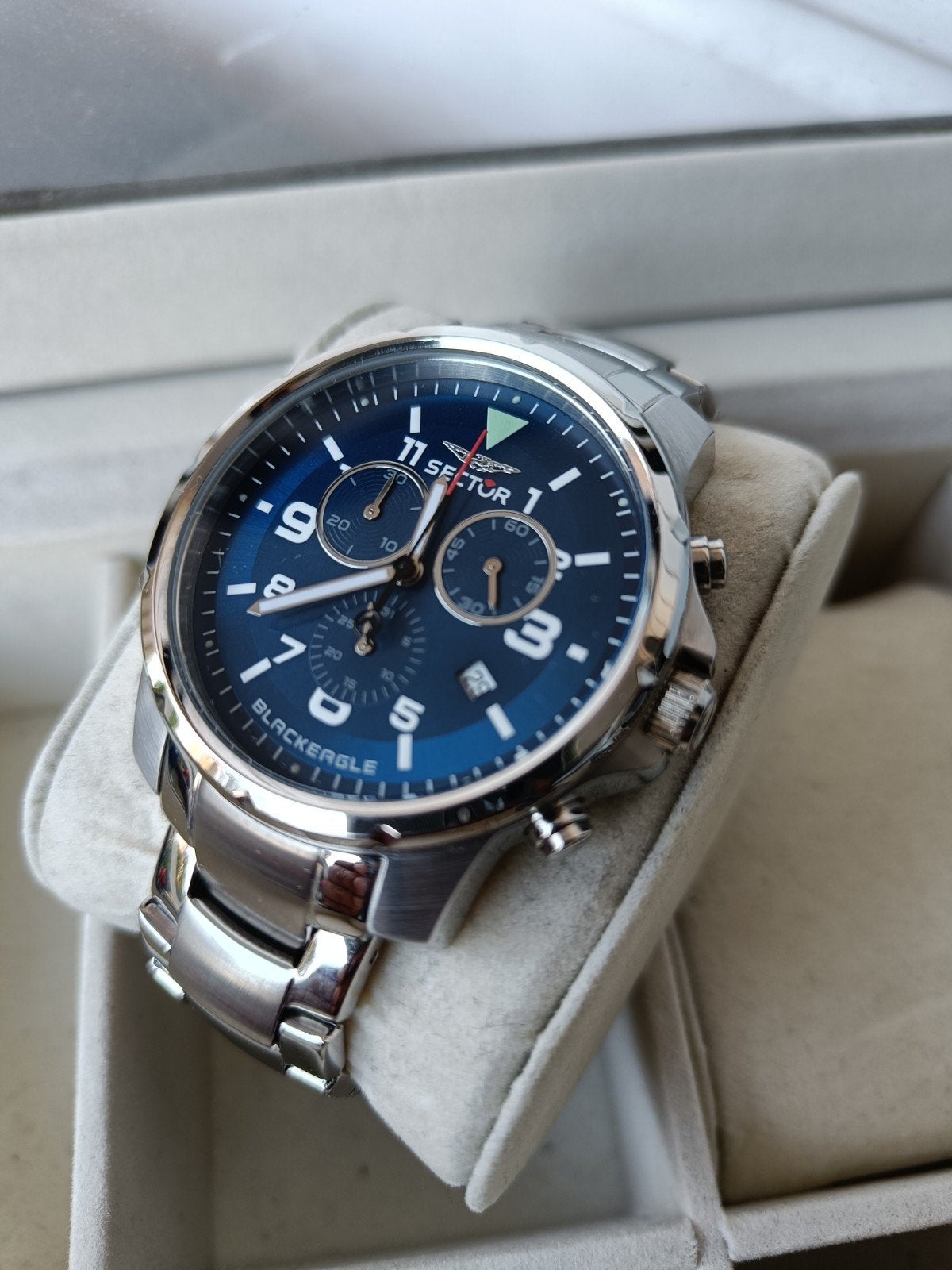 Sector Blackeagle Chronograph Swiss Quartz, Ophalen of Verzenden, Zo goed als nieuw, Blauw, Jongen of Meisje