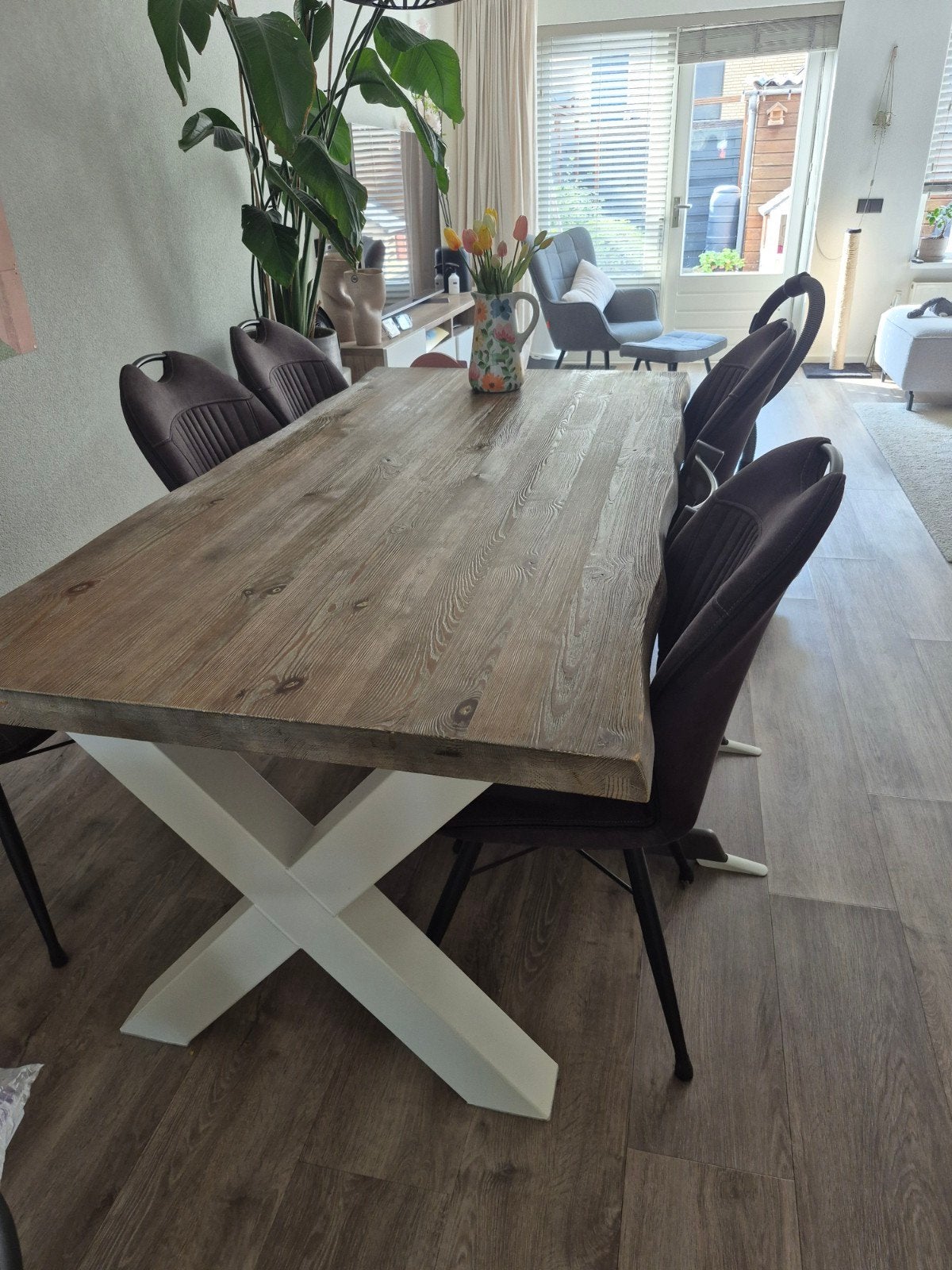 Haco houten eettafel 2m lengte x 1m breedte, Ophalen, Industrieel en scandinavisch, 200 cm of meer, 50 tot 100 cm